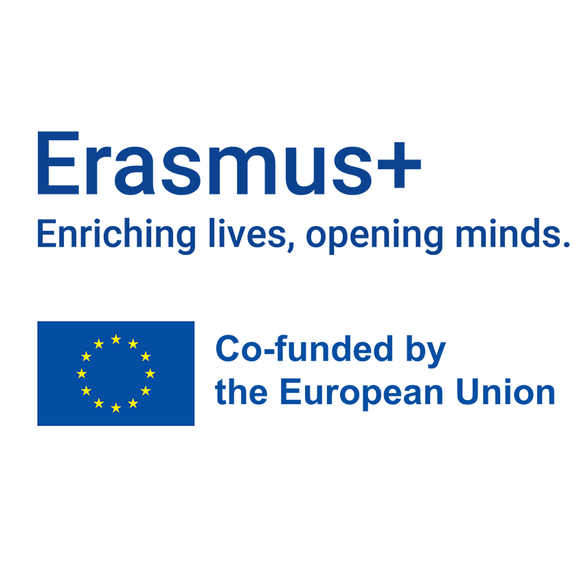 Erasmus plus Logo and Co-funded by the European Union Logo