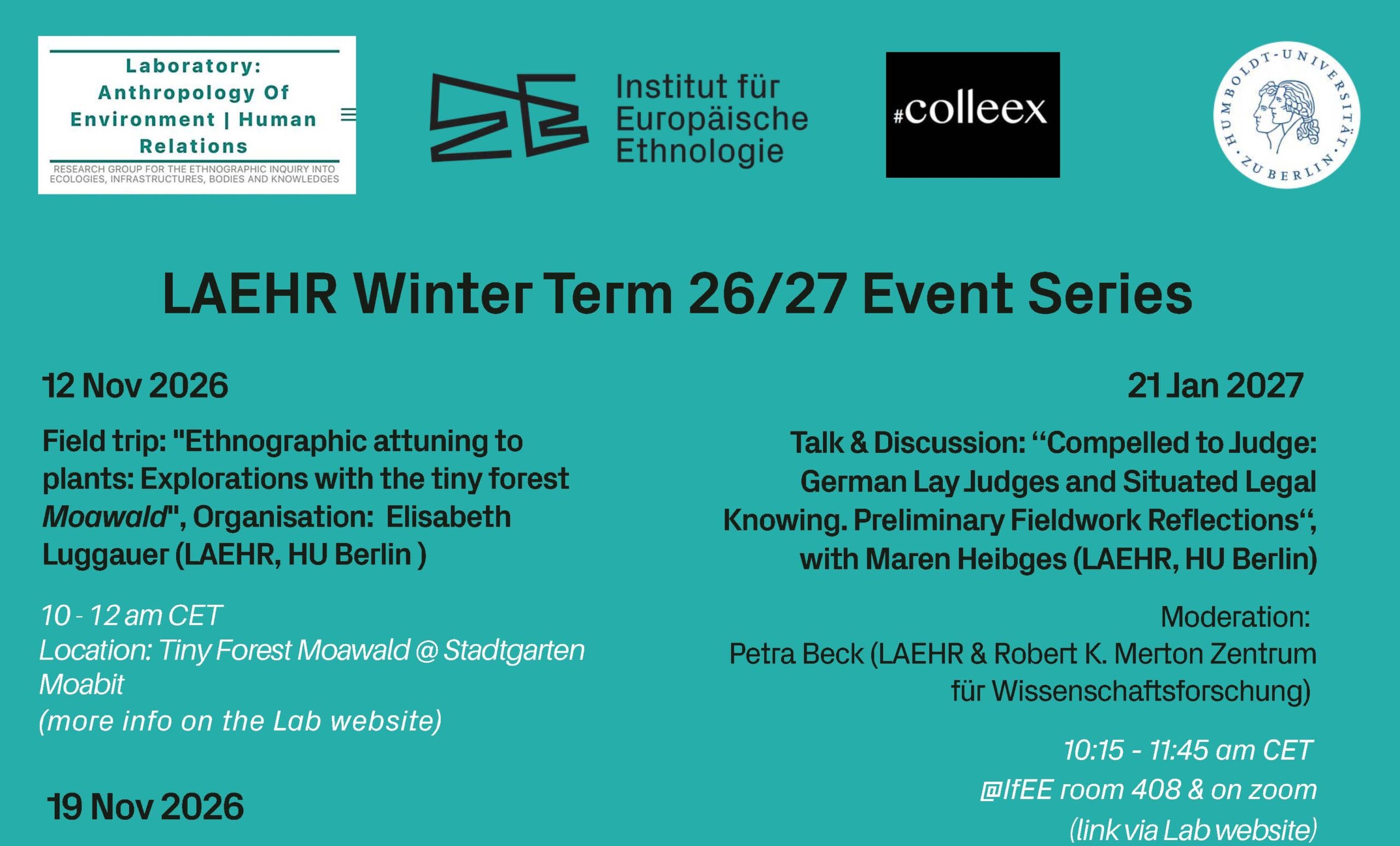 LAEHR Event Series Winter Term 26/27