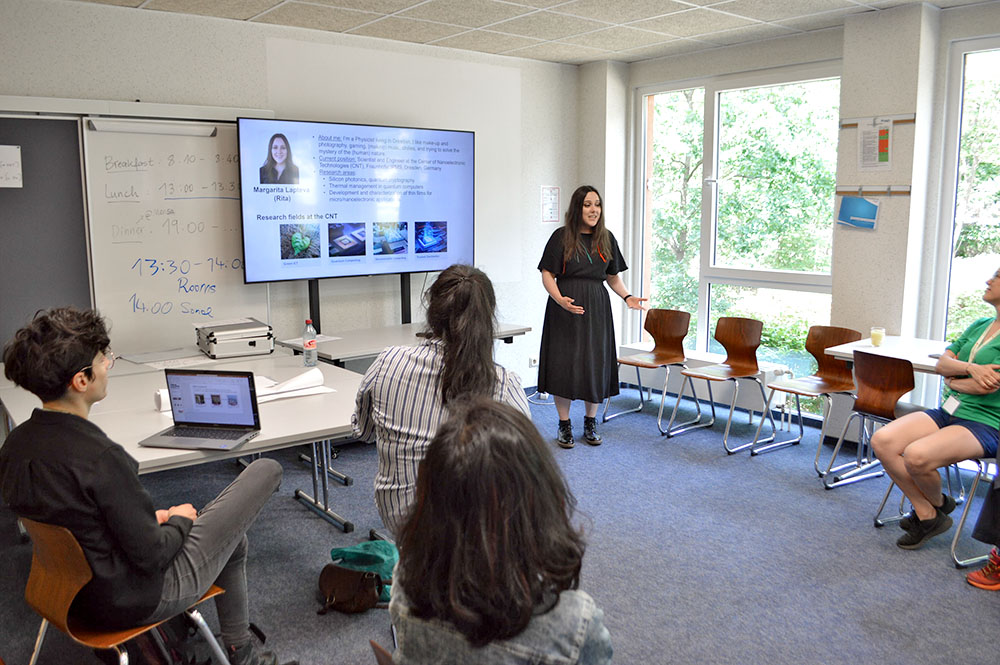 Margarita Lapteva, one of the participants, presents her research topics